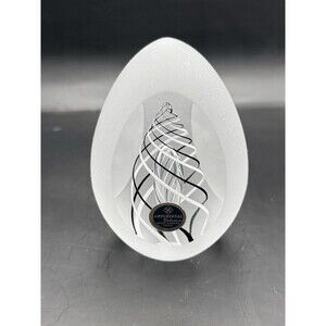 Artcristal Bohemia Paperweight Hand Cut Bohemian Crystal Glass Frosted Swirls